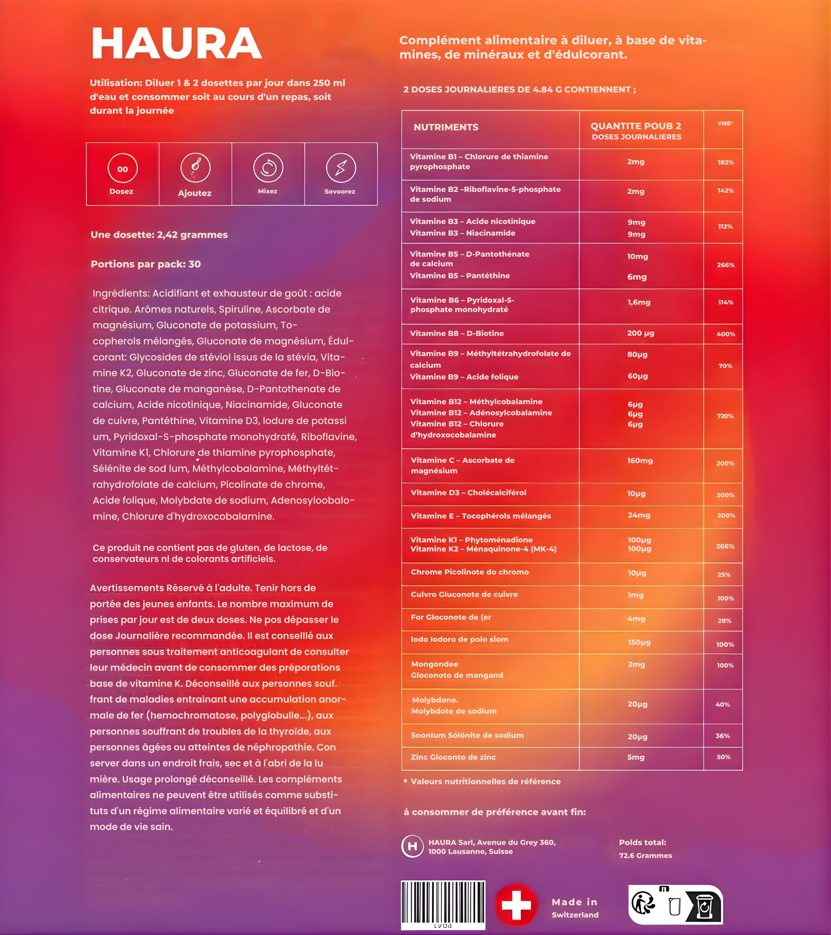 HAURA - Multivitamine Biomimétique Tout-en-Un